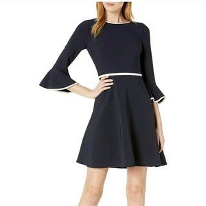 Maggy London Women's Long Sleeve Crepe Fit & Flare - Size 4